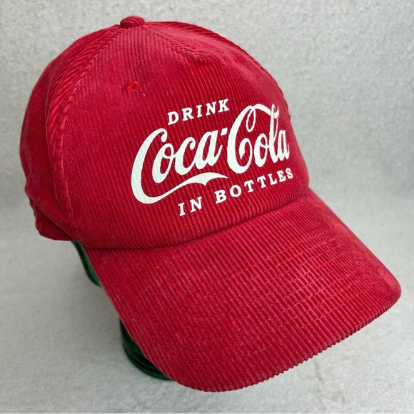 American Needle Accessories - Vintage Coca-Cola SnapBack Hat Baseball Cap-Red-Corduroy-Classic-Vtg-Casual-Cute